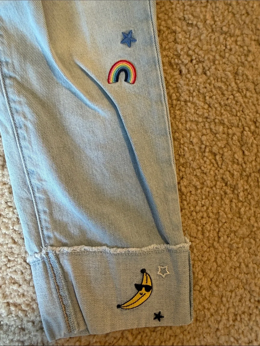 GAP Light Wash Cropped Embroidered Jeans
